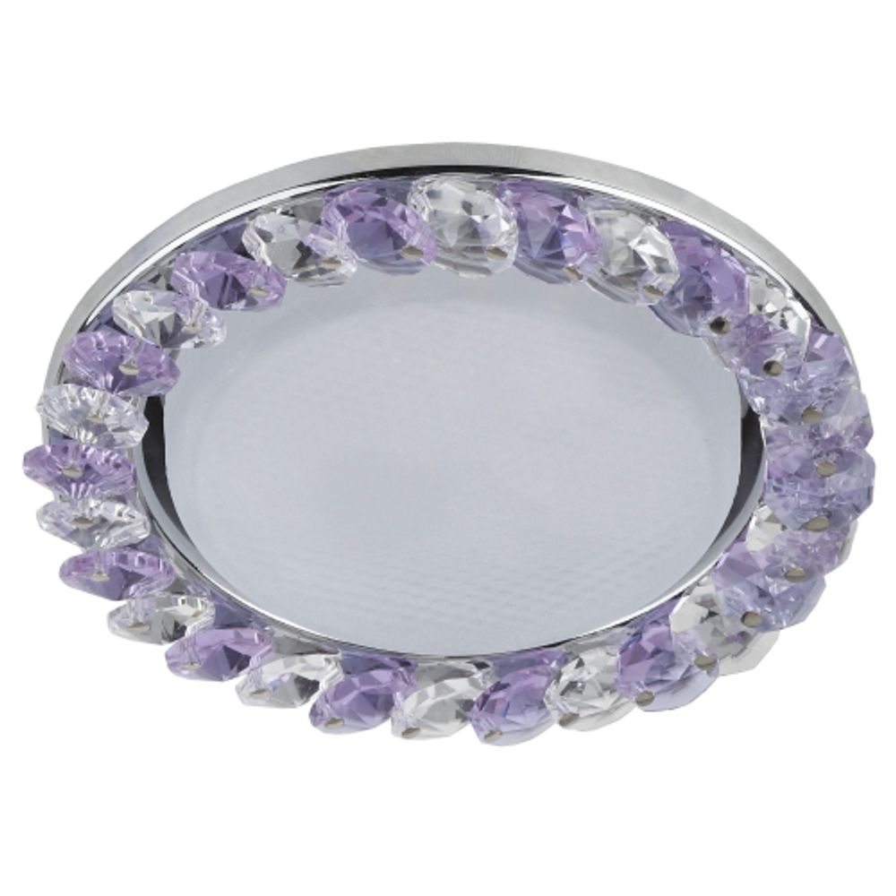 DK85 CH/WH+PU Светильник ЭРА под лампу Gx53, 220V,13W, хром/прозрачный, фиолетовый