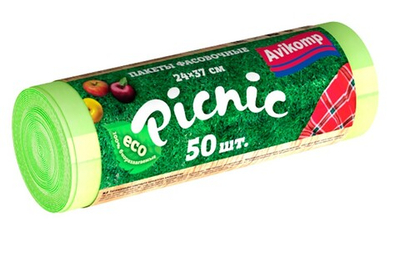 Фасовочные пакеты 24*37 AVIKOMP PICNIC цветные ПНД (в роликах 50 шт)