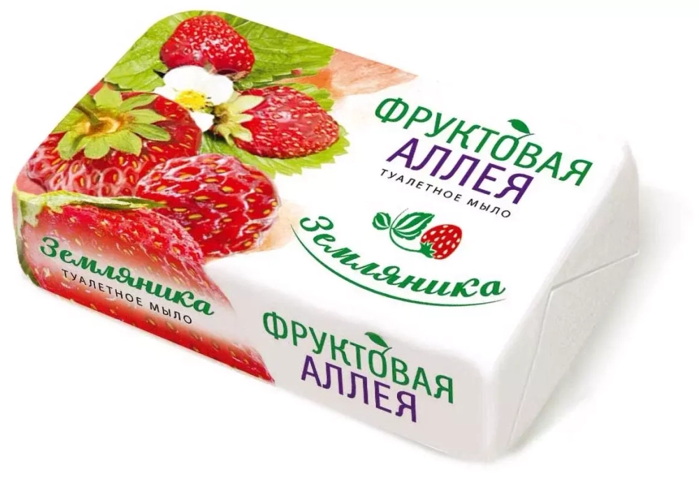 Фруктовая Аллея Мыло кусковое Земляника, 90 г