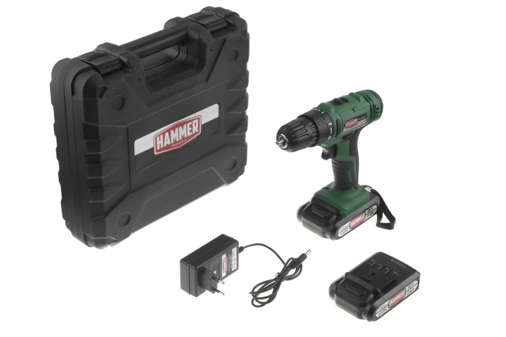 Аккумуляторная дрель-шуруповерт Hammer ACD18BS Li-Ion 2.0 А·ч 18 В х2 кейс
