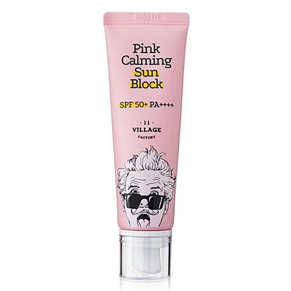 Village 11 Factory Крем успокаивающий солнцезащитный - Pink calming sun block SPF50+ PA++++, 25мл