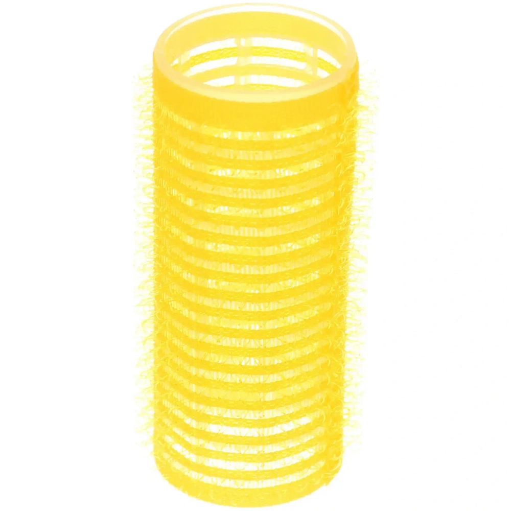 Бигуди липучки, 6шт., однотонные, цвет желтый, d-2,5см