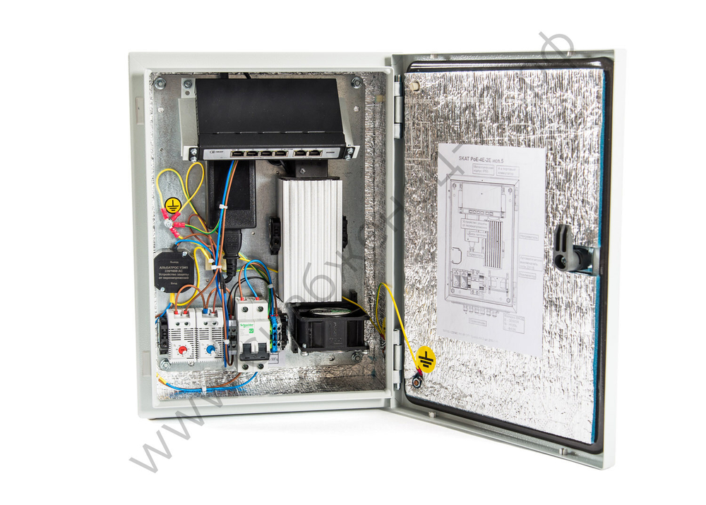 SKAT PoE-4E-2E исп.5 коммутатор уличный PoE Plus, мощность 60Вт, 4-Ethernet, 2-Uplink