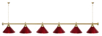 Лампа STARTBILLIARDS 6 пл. (плафоны зеленые,штанга золотая,фурнитура золото)