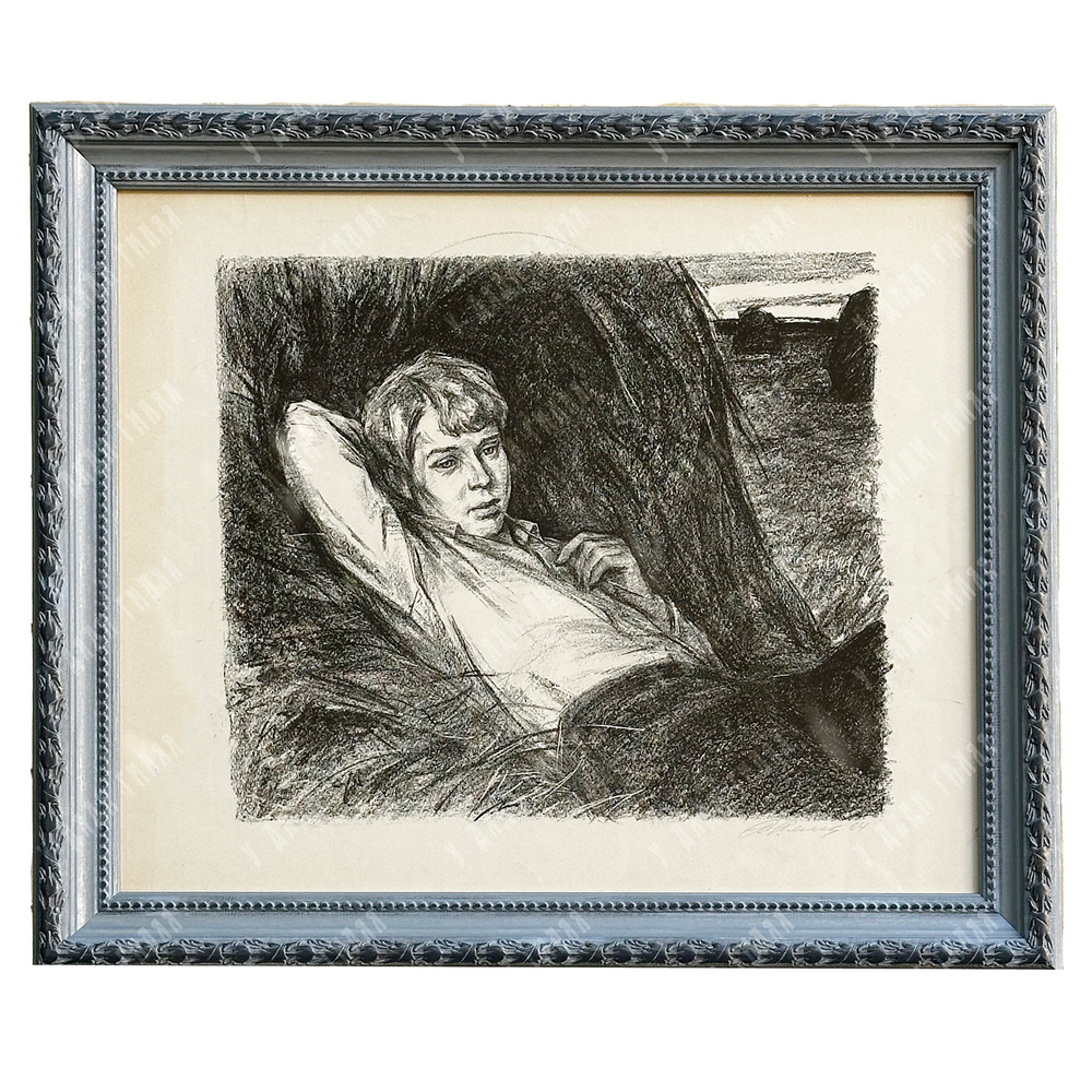 Лянглебен М. В. Портрет Сергея Есенина. Автолитография, 1964