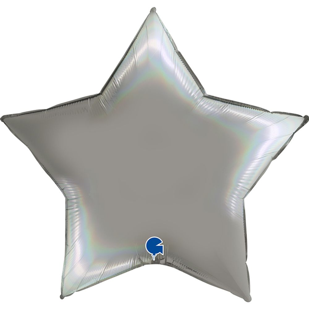 Gr (36&#39;&#39;/91 см) Звезда, Серебро, Голография, 1 шт. в уп.