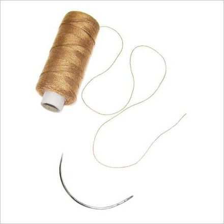 Balmainhair Нить для вшивания тресса Цвет бежевый SBW thread, 1 weaving needle beige