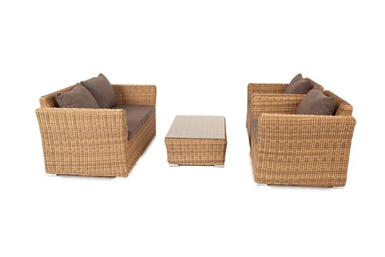 "Капучино Сингл" лаунж-зона из искусственного ротанга, цвет соломенный