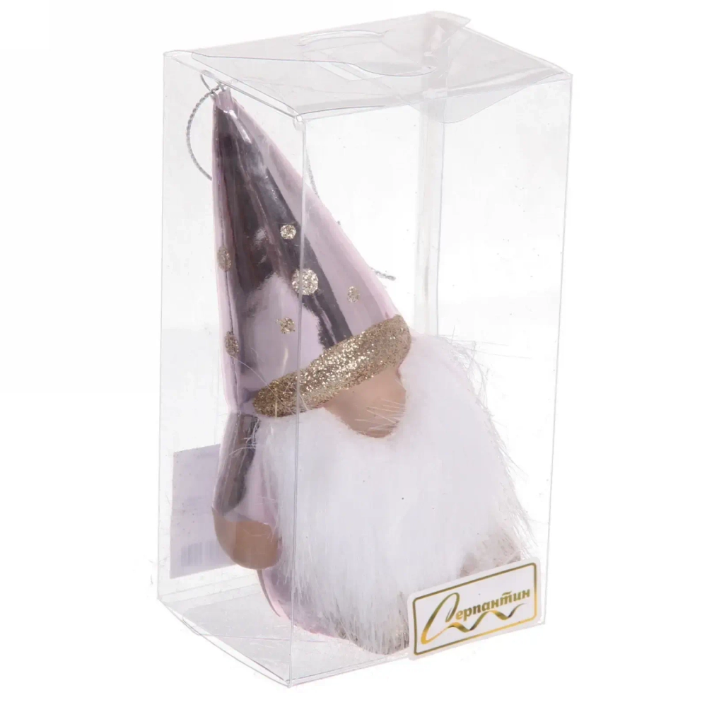 Ёлочная игрушка «Весёлый лесовичок» 6,5*5,5*13 см, розовый