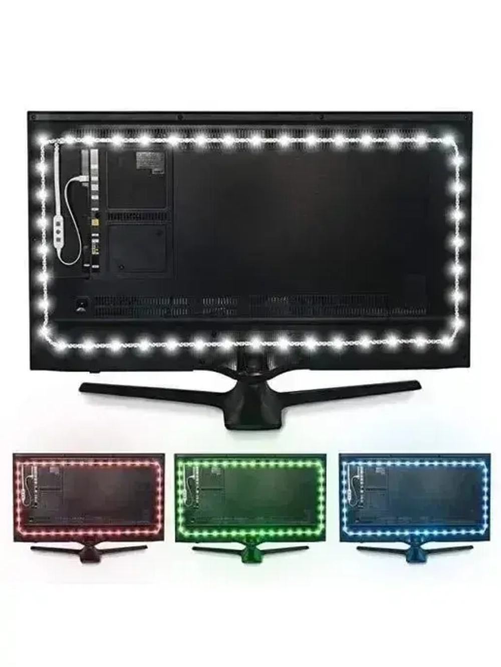 Светодиодная многоцветная RGB LED лента с пультом 3м 5050 SMD с USB, света диодная РГБ ЛЕД подсветка