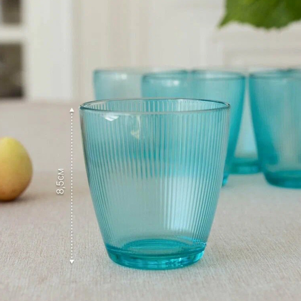 Стакан низкий "Концепто Страйпи" бирюзовый 250 мл