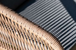 "Канны" лаунж-зона 5-местная из роупа со столом "Верона" (серый гранит), каркас алюминиевый коричневый, роуп коричневый