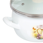 Кастрюля сталь, эмал, 1.5 л, с крыш, Сантэкс, Милый дом, 1-2415112, индукц