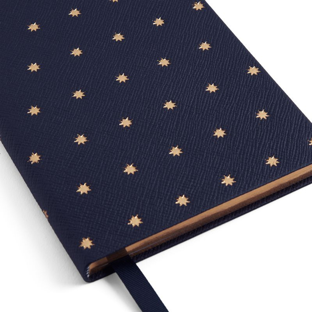 Smythson Блокнот Soho Notebook in Panama Stars Navy