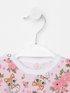 Боди детское, цвет розовый/лиса, рост 62 см