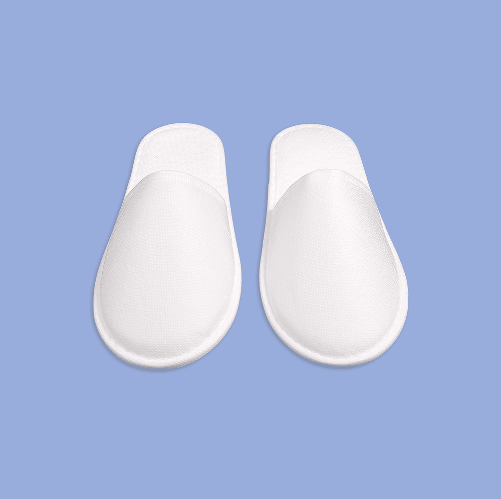 Тапки спанбонд бизнес, закрытый мыс (100 пар), одноразовые, белые, 3 мм подошва