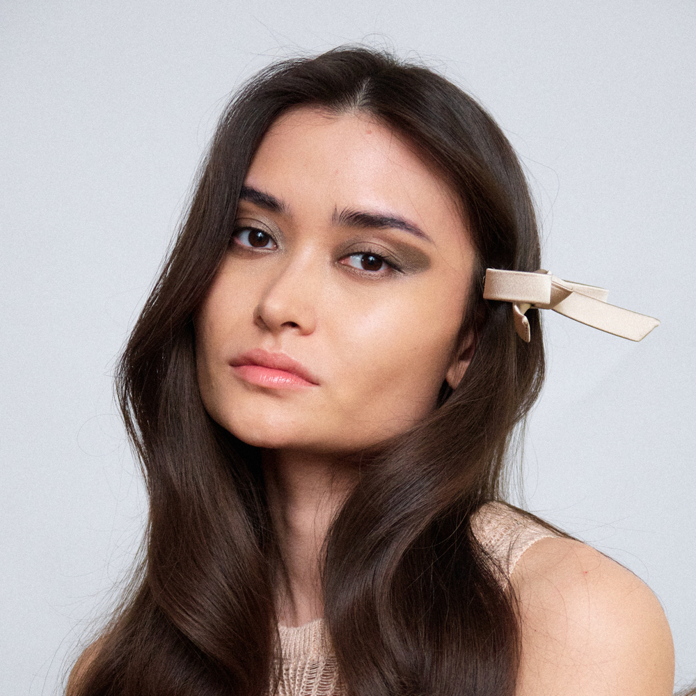 Бант "Стрекоза" S бежевый