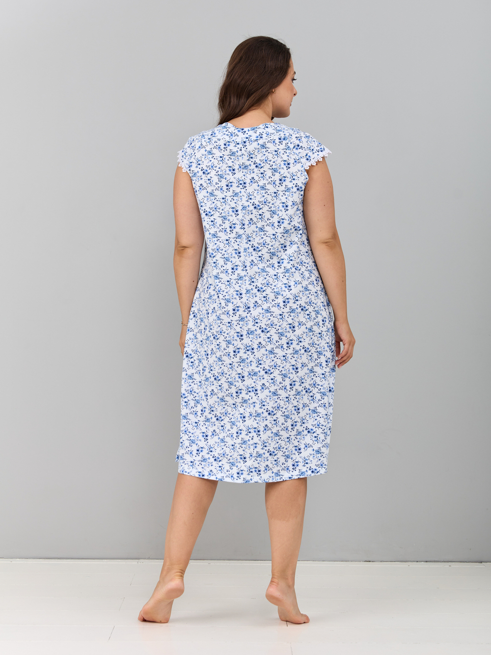 Ночная сорочка С-007/белый-букетик