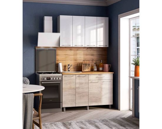 белый глянец / дуб шале светлый глянец