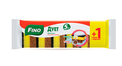 Губка кухонная Fino Дуэт (5+1 шт)