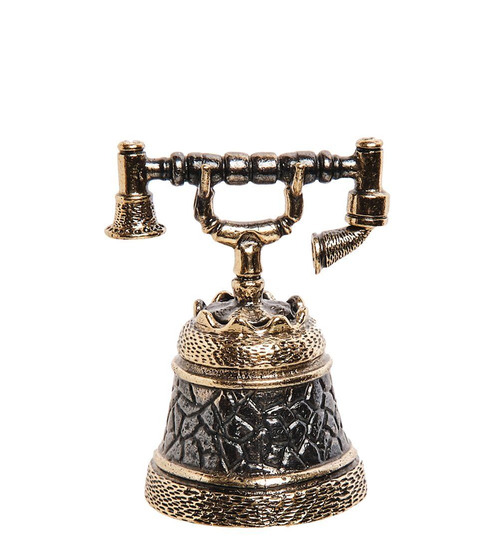 AM-2703 Колокольчик «Телефон со стразами» (латунь, янтарь)