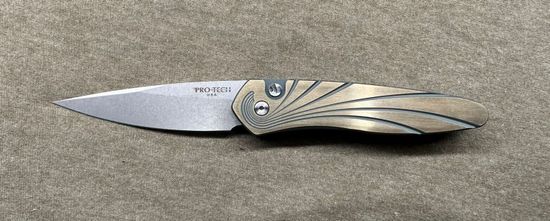 Нож автоматический Pro-Tech NEWPORT CUSTOM 002 (2024 г.) - клинок CPM-S35VN, титановая рукоять