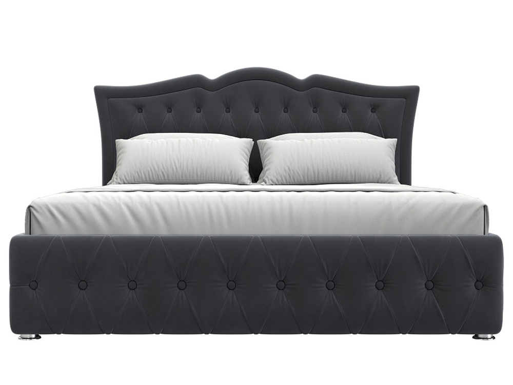 Кровать интерьерная Герда 160, Серый, Велюр, 120205