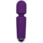 Фиолетовый перезаряжаемый мини-wand вибратор - 16 см. (Цвет: фиолетовый)