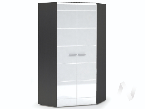 Шкаф угловой 2-х ств Спальня Вегас (венге/белый глянец)