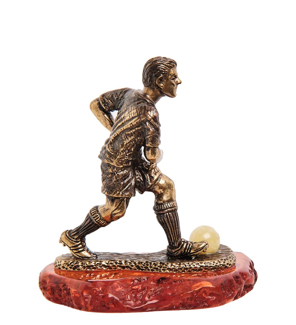 Народные промыслы AM-3202 Фигурка «Футболист» (латунь, янтарь)