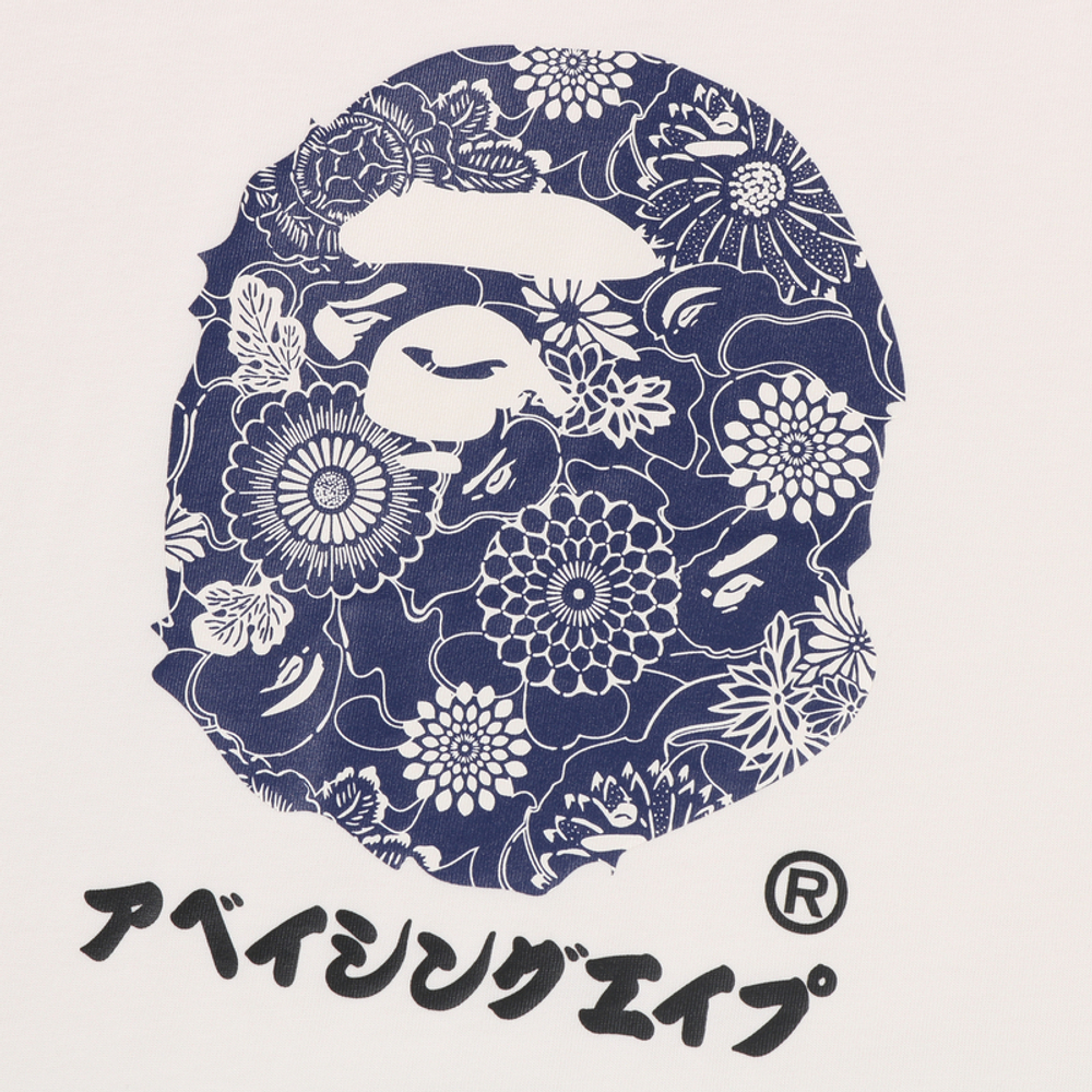 A Bathing Ape Bathing Ape Футболка Cotton Drop Shoulder Sleeve Moderate Straight Fit Summer 0zxtem345101q айвори