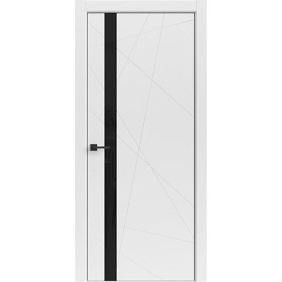 Купить Межкомнатная дверь экошпон Tamburat Light Geometry 4304 белая кромка ABS чёрная остеклённая