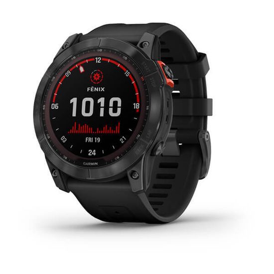 Часы Garmin Fenix 7X Solar, темносерый с черным силиконом 010-02541-01