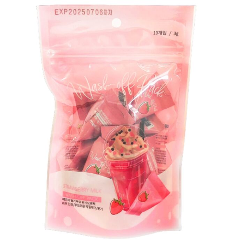 [Med:B] Strawberry Milk Wash Off Pack - Маска для лица глубоко очищающая, 3 гр