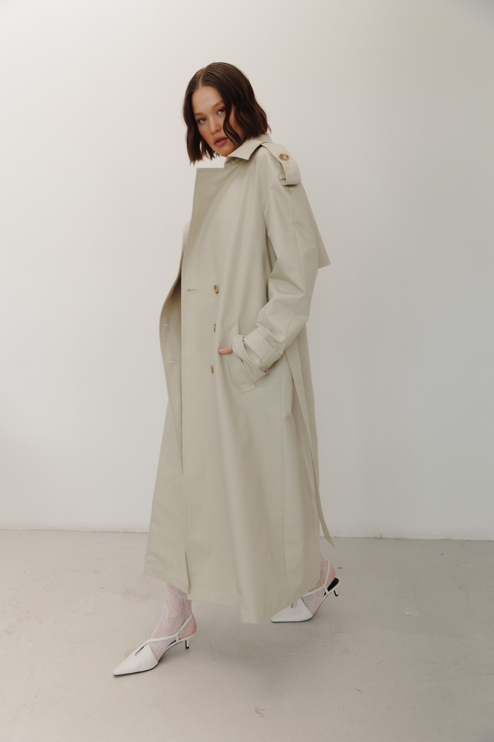 Тренч двубортный