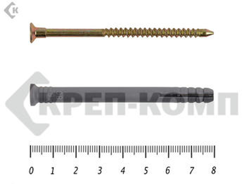 Дюбель-гвоздь борт потайной 6х 80 Tech-KREP SM-L (100 шт) Tech-KREP