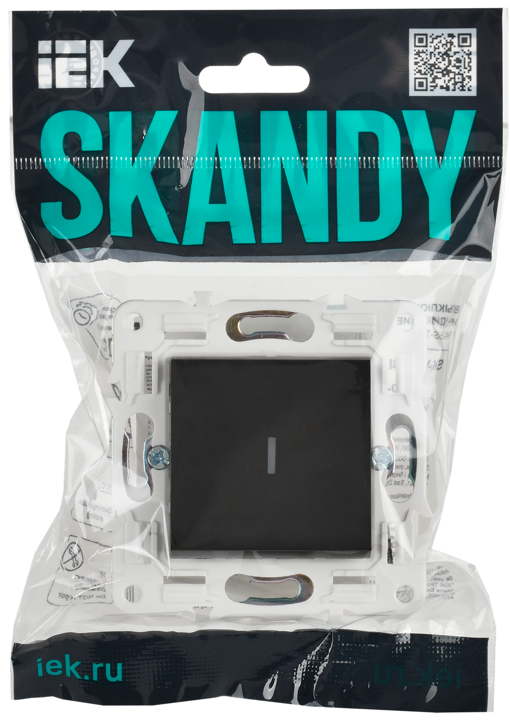 SKANDY Выключатель 1-клавишный с индикацией 10А SK-V07T титан IEK