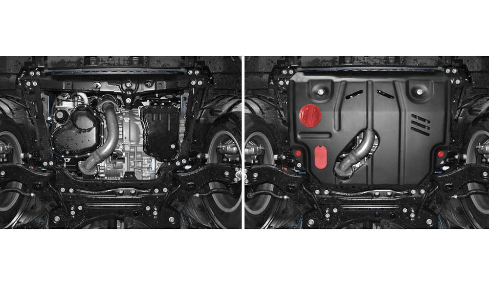 Защита картера и КПП АвтоБроня для Lexus NX 200t (V - 2.0 (238 л.с.)) 2014-2017/Lexus NX 300 (V - 2.0 (238 л.с.)) 2017-н.в., штампованная, сталь 1.8 мм, с крепежом, 111.03207.1