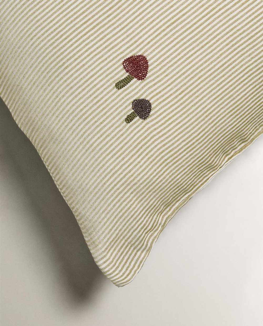 ZARA HOME ДЕТСКАЯ НАВОЛОЧКА В ПОЛОСКУ, ЗЕЛЕНЫЙ