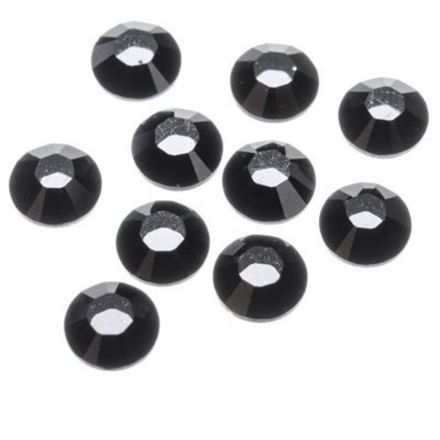 Стразы Swarovski черные Круглые, Австрия, 10шт. (размер SS16)