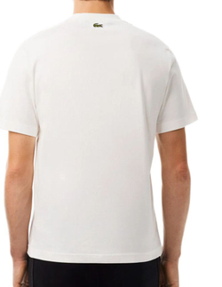 Мужская теннисная футболка Lacoste Signature Print Cotton - white