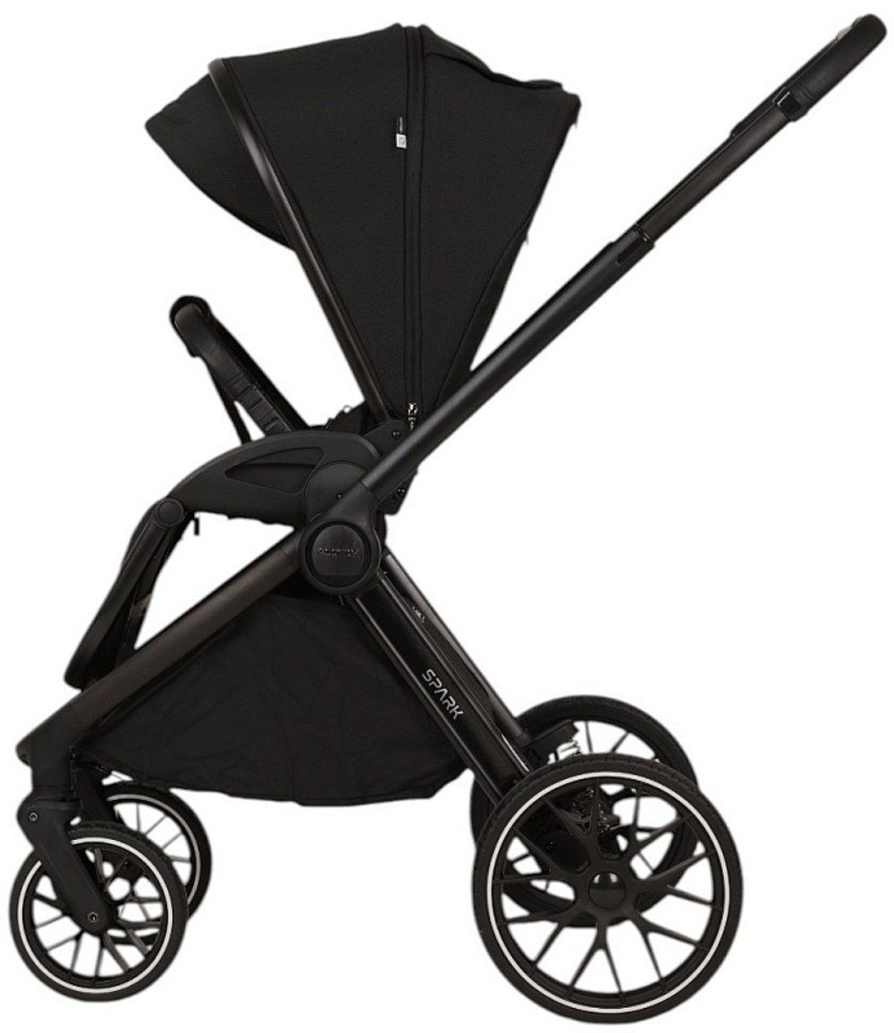 Детская коляска Adamex Spark 2 в 1 7-CARBON-VELVET - ЧЁРНЫЙ-ЧЁРНАЯ РАМА