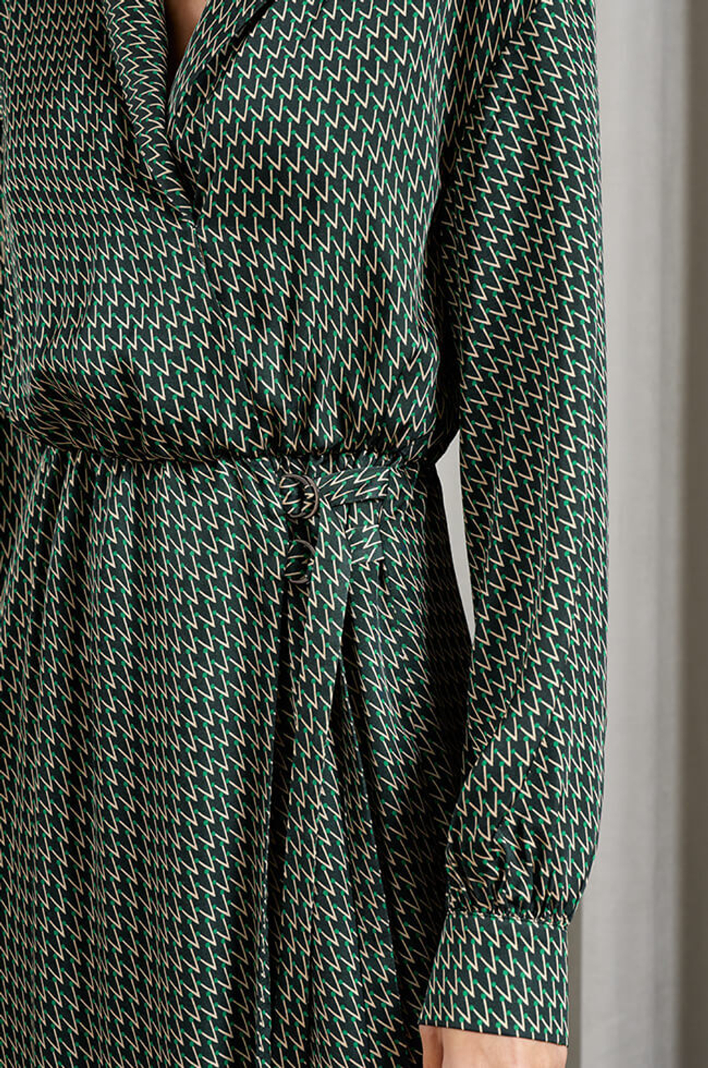 51499 Платье женское (темно-зеленый принт)