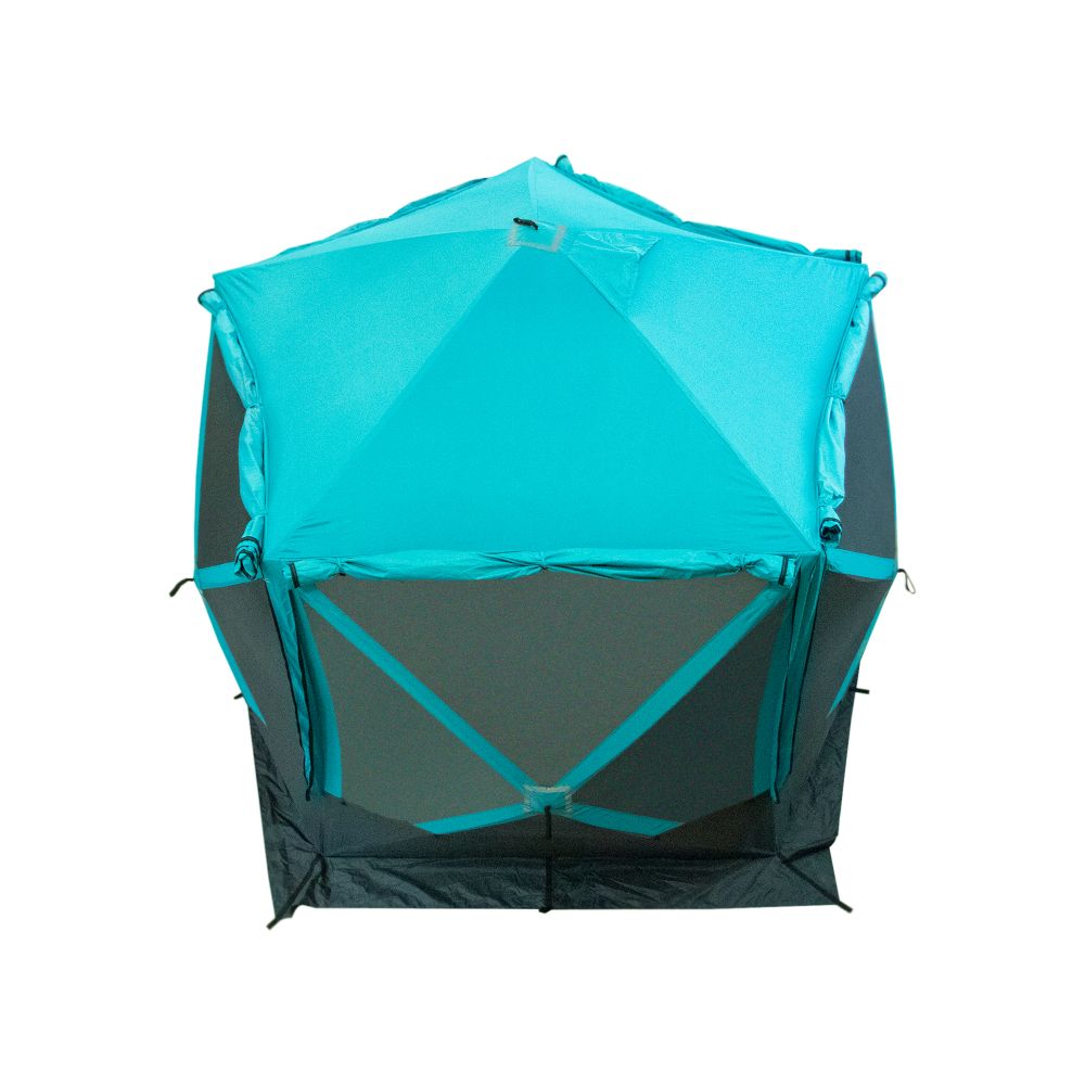 Шатер СЛЕДОПЫТ быстросборный, 5 стен, 3,4х3,25 м, h-2,30 м, S по полу 7,6 кв.м, цв. WATERFALL