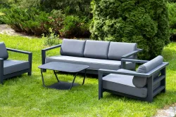 "Гранада" лаунж-зона из алюминия со столиком из HPL