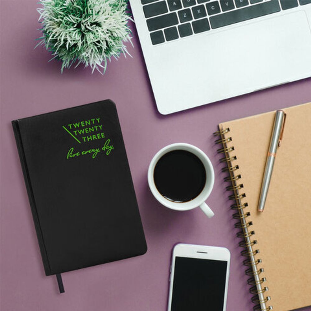 Ежедневник датированный 2023 А5 138x213 мм BRAUBERG "Chameleon", под кожу, черный/зеленый, 114106