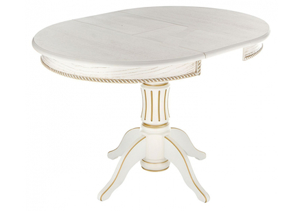 Стол деревянный Woodville Павия молочный, золото патина