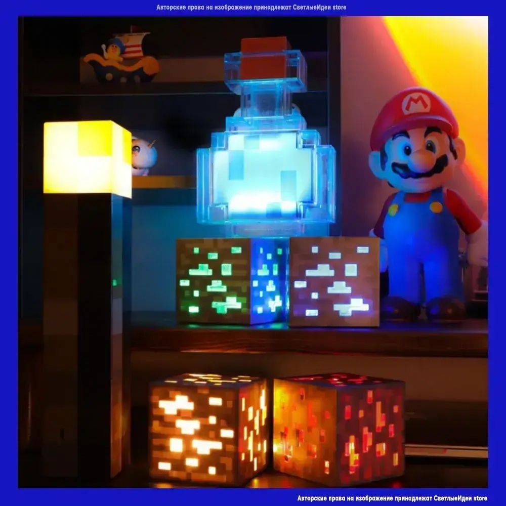 Майнкрафт/minecraft Детский ночник светильник USB Игровая модель, подарок для ребенка