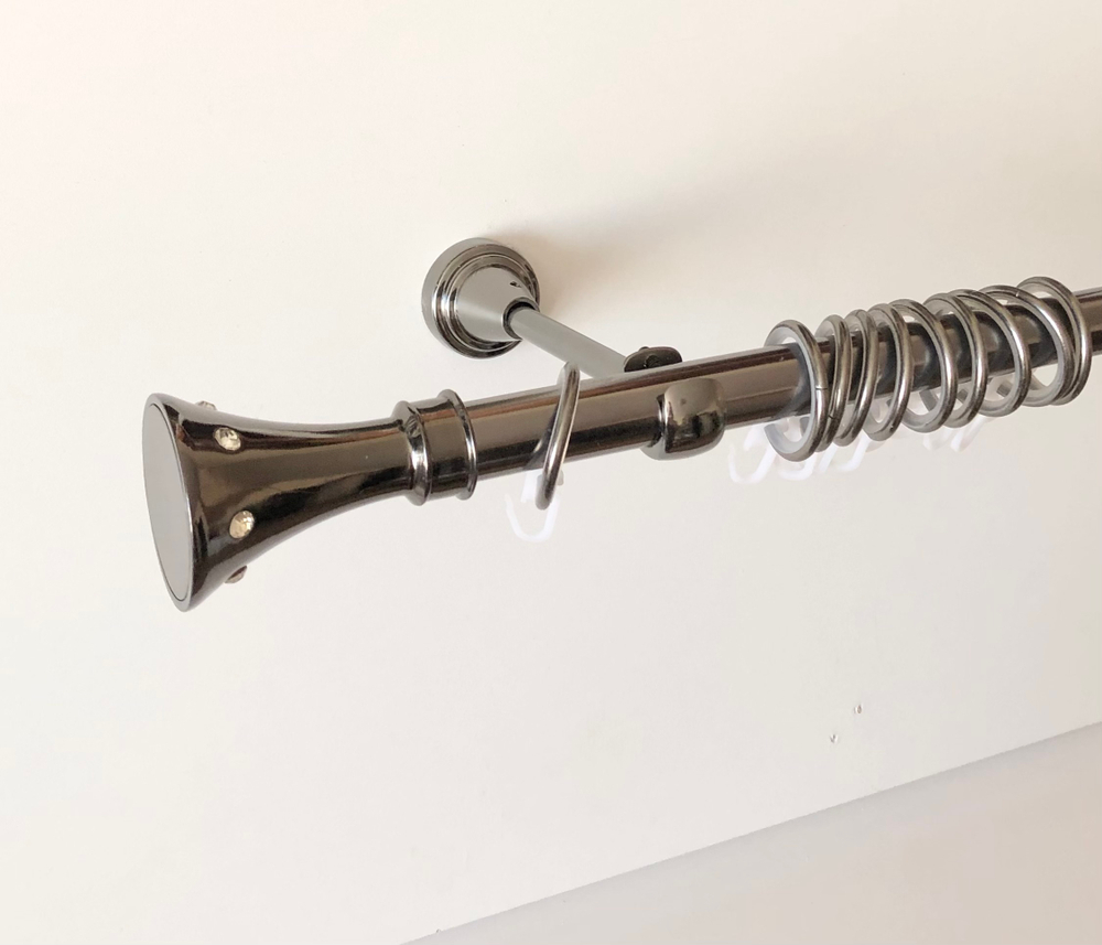 Карниз для штор "Картер" d19 мм однорядный, цвет черный никель