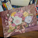 Картина авторская акварельная в паспарту 50х70 см на стену для интерьера "Голландский букет"